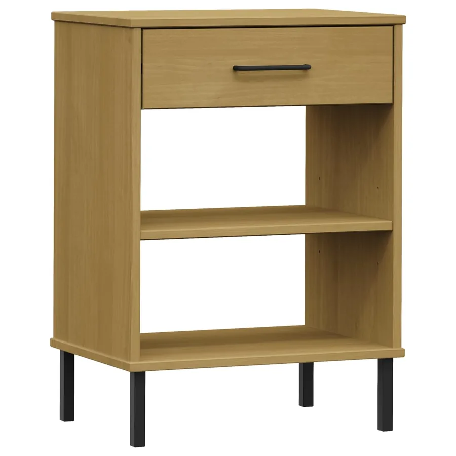 Armoire console avec pieds en métal Marron Bois pin massif OSLO - 2