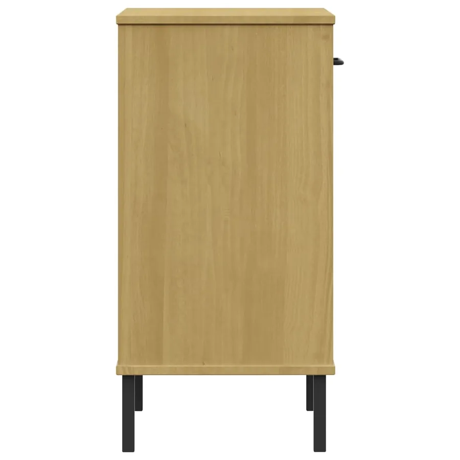 Armoire console avec pieds en métal Marron Bois pin massif OSLO - 6