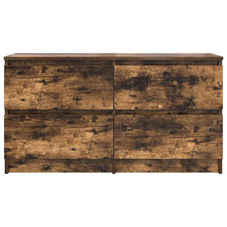 Meuble TV chêne fumé 100x35x54 cm bois d'ingénierie - 6