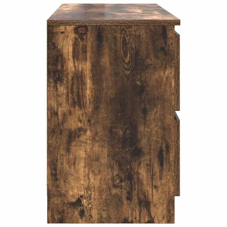 Meuble TV chêne fumé 100x35x54 cm bois d'ingénierie - 7