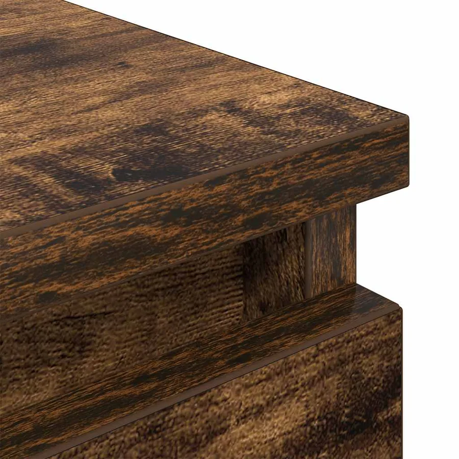 Meuble TV chêne fumé 100x35x54 cm bois d'ingénierie - 9