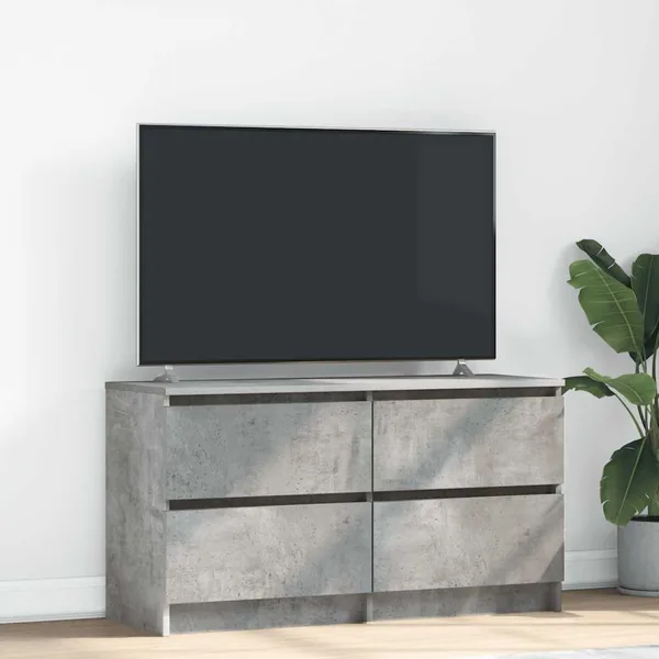 Meuble TV gris béton 100x35x54 cm bois d'ingénierie