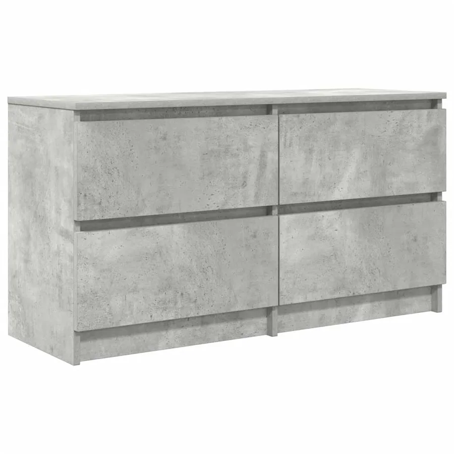 Meuble TV gris béton 100x35x54 cm bois d'ingénierie - 2