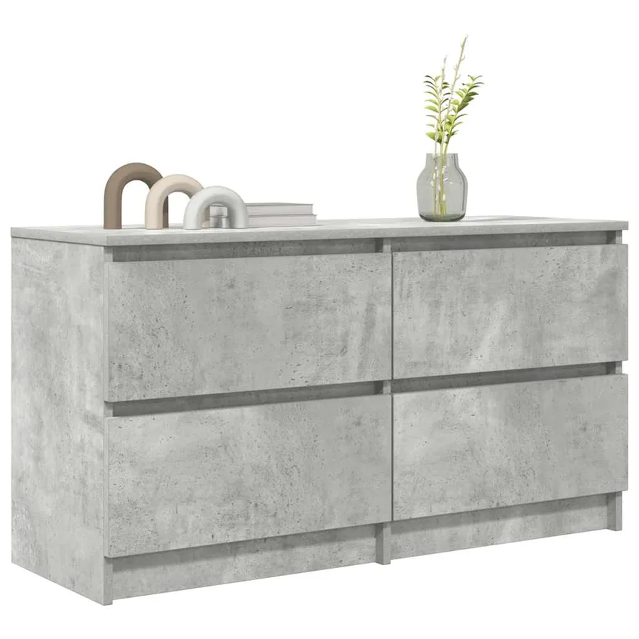 Meuble TV gris béton 100x35x54 cm bois d'ingénierie - 4