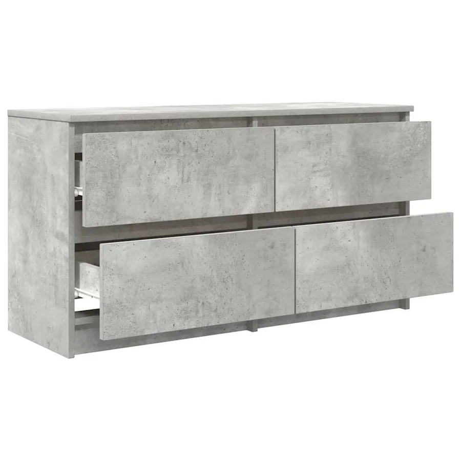 Meuble TV gris béton 100x35x54 cm bois d'ingénierie - 5