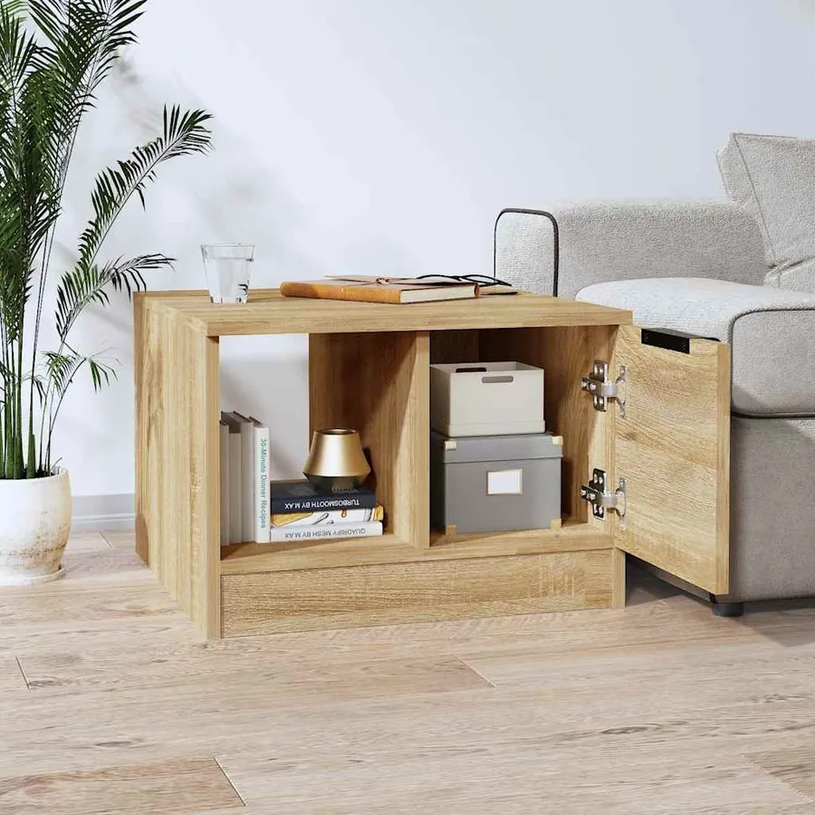 Table basse chêne sonoma 50x50x36 cm bois d'ingénierie - 3