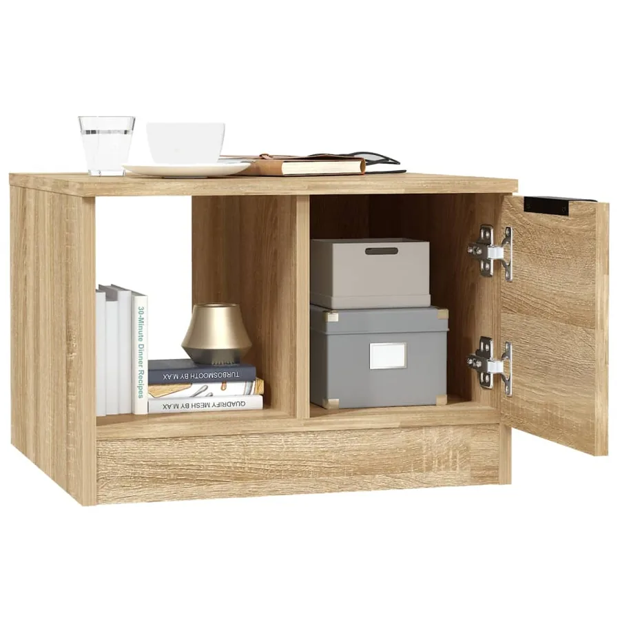 Table basse chêne sonoma 50x50x36 cm bois d'ingénierie - 4