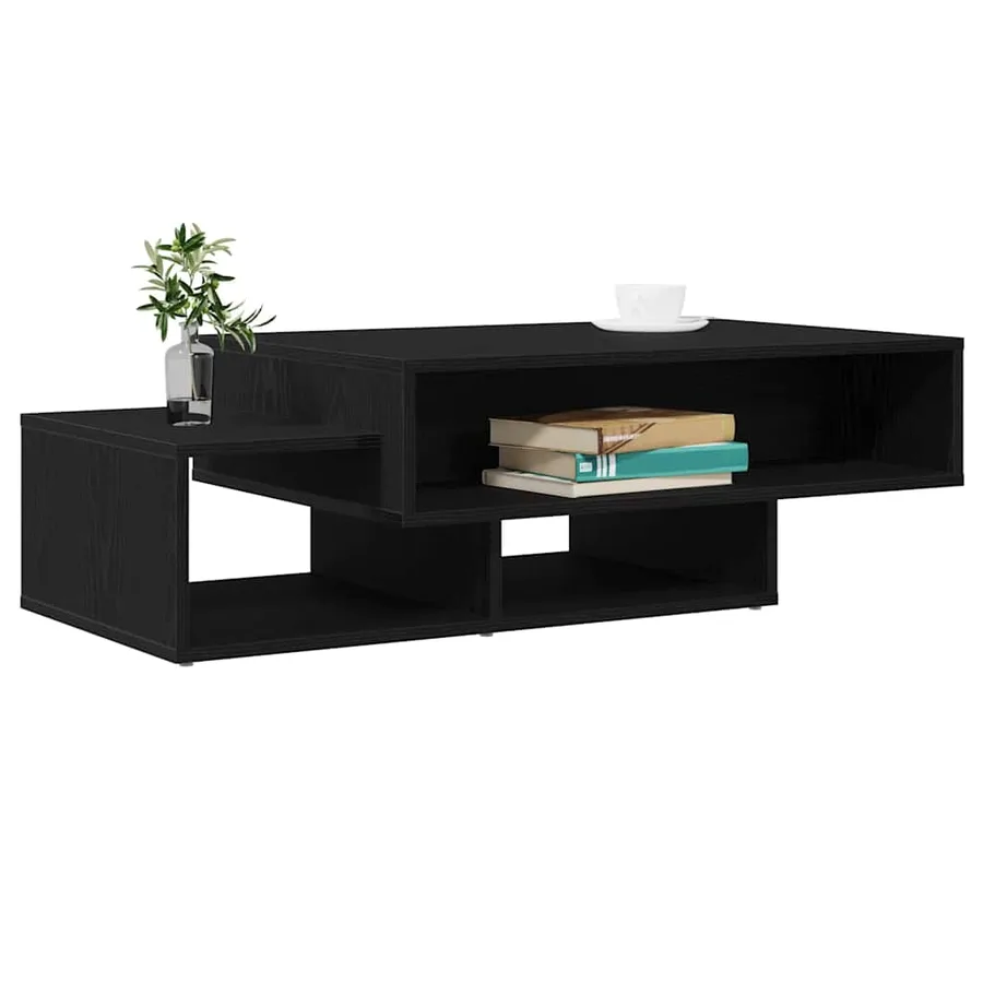 Table basse en chêne noir 105 x 55 x 32 cm bois d'ingénierie - 4
