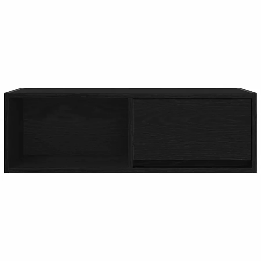 Meuble TV chêne noir 80x31x25,5 cm bois d'ingénierie - 6