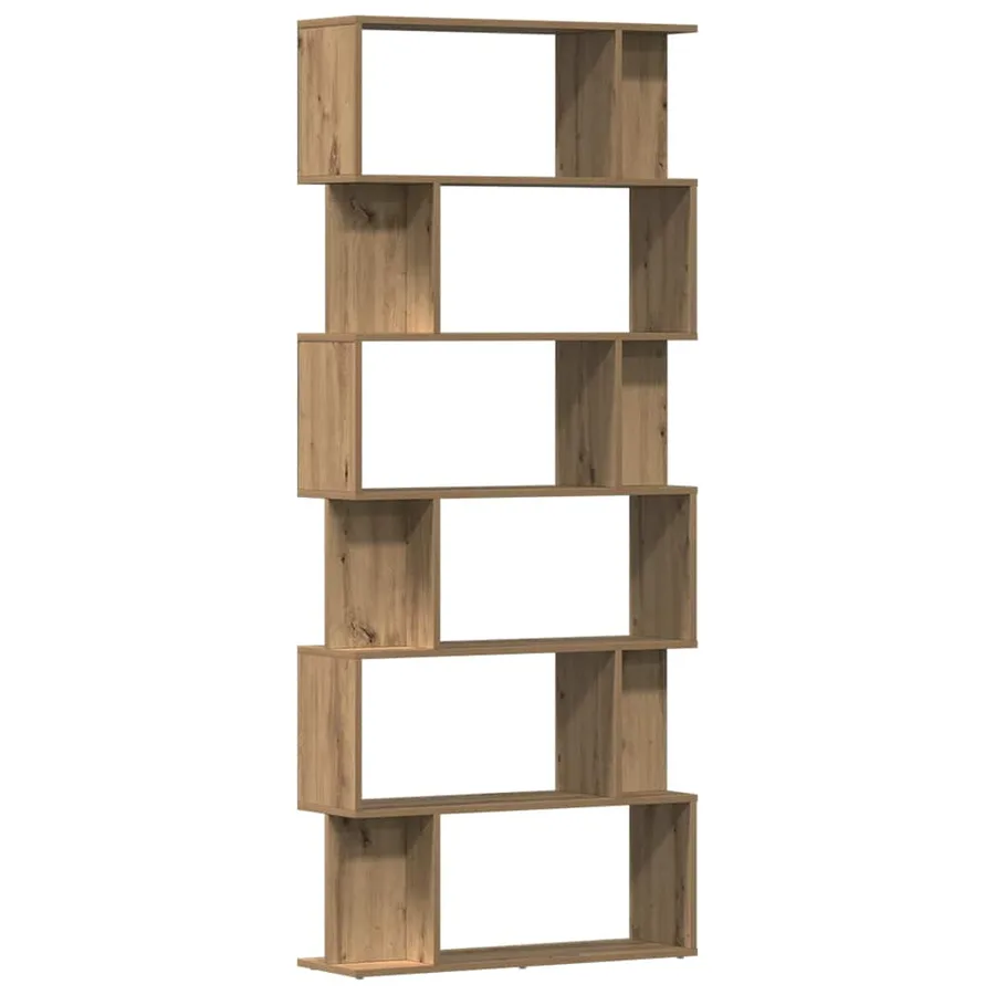Bibliothèque chêne artisanal 80x24x192 cm bois d'ingénierie - 6