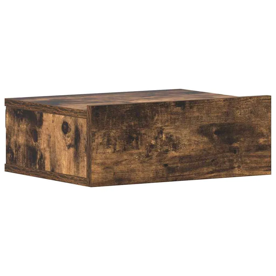 Tables de chevet flottantes 2 pcs Chêne fumé 40x30x15 cm - 4