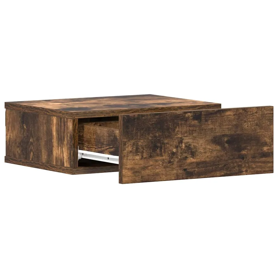 Tables de chevet flottantes 2 pcs Chêne fumé 40x30x15 cm - 5
