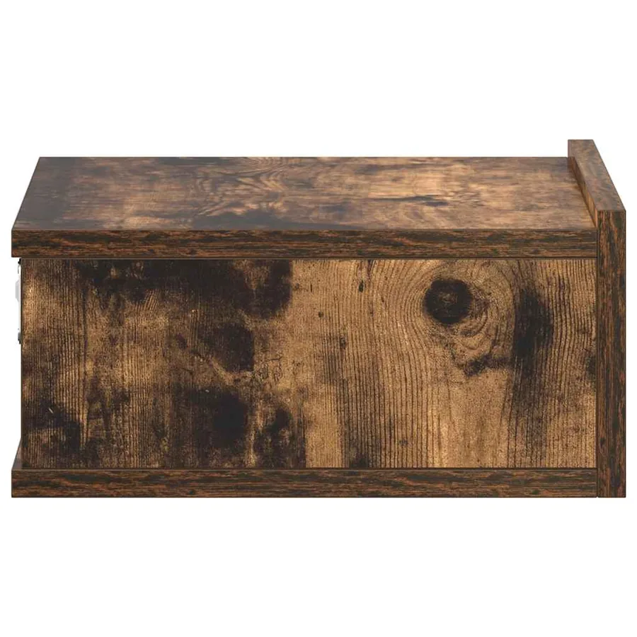 Tables de chevet flottantes 2 pcs Chêne fumé 40x30x15 cm - 7