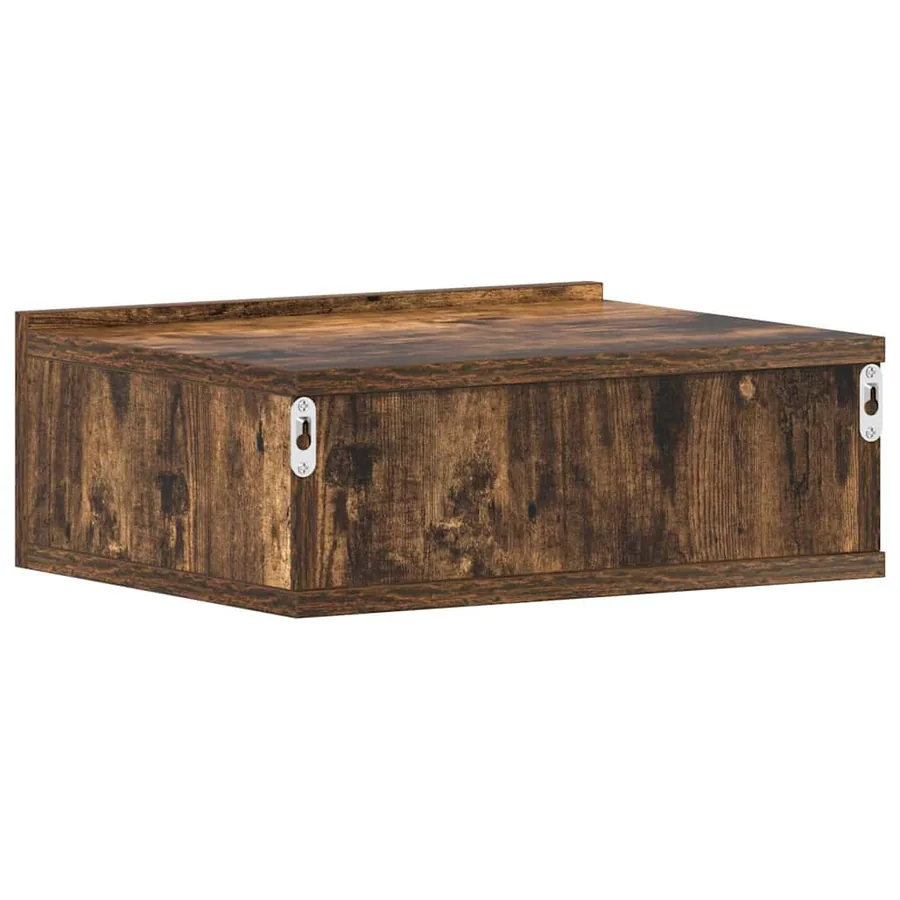 Tables de chevet flottantes 2 pcs Chêne fumé 40x30x15 cm - 8
