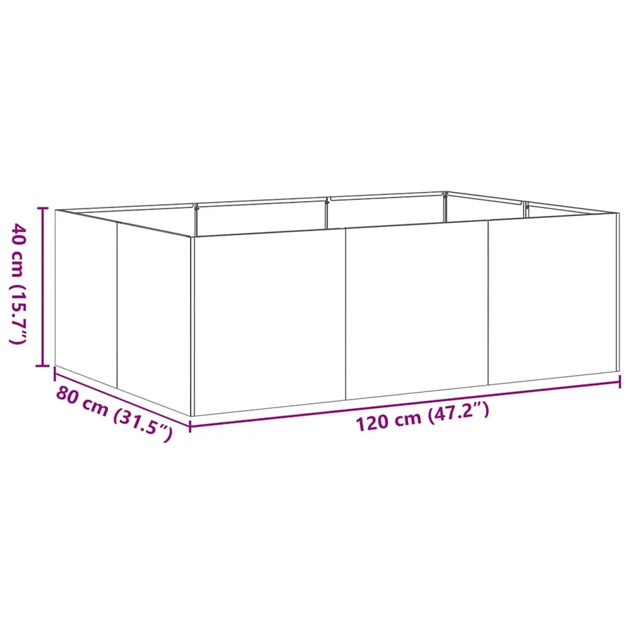 Jardinière 120x80x40 cm acier inoxydable - 9