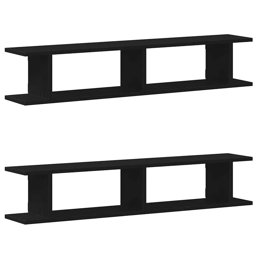 Étagères murales 2 pcs chêne noir 105x18x20 cm bois ingénierie - 2