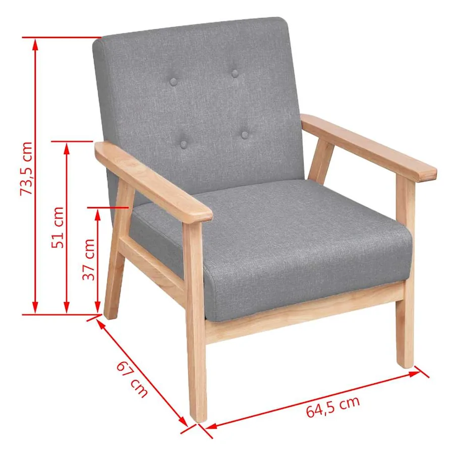 Fauteuil gris foncé tissu - 7