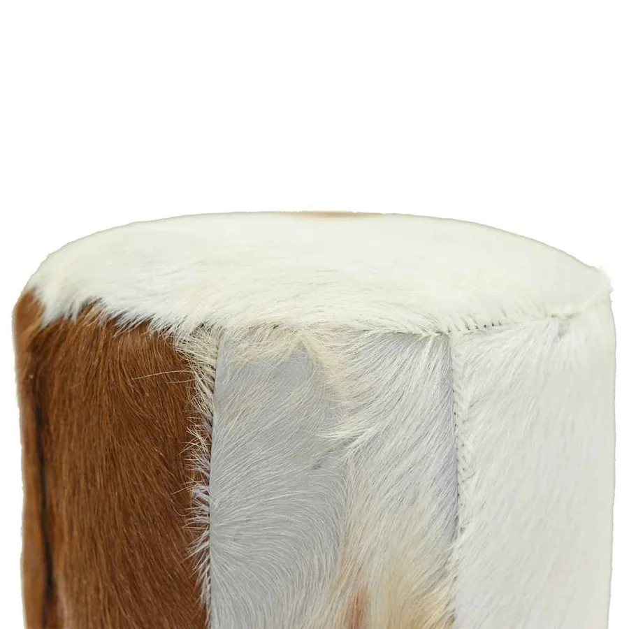Tabouret de bar cuir de chèvre et bois de teck solide - 7