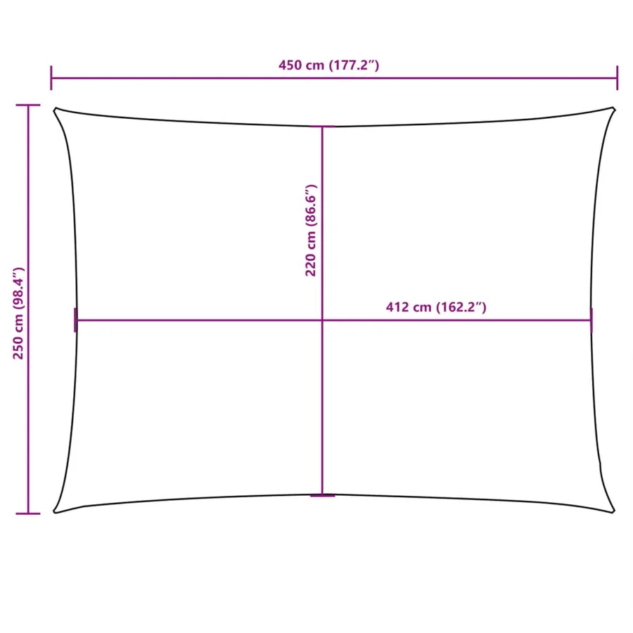 Voile de parasol tissu oxford rectangulaire 2,5x4,5 m beige - 10