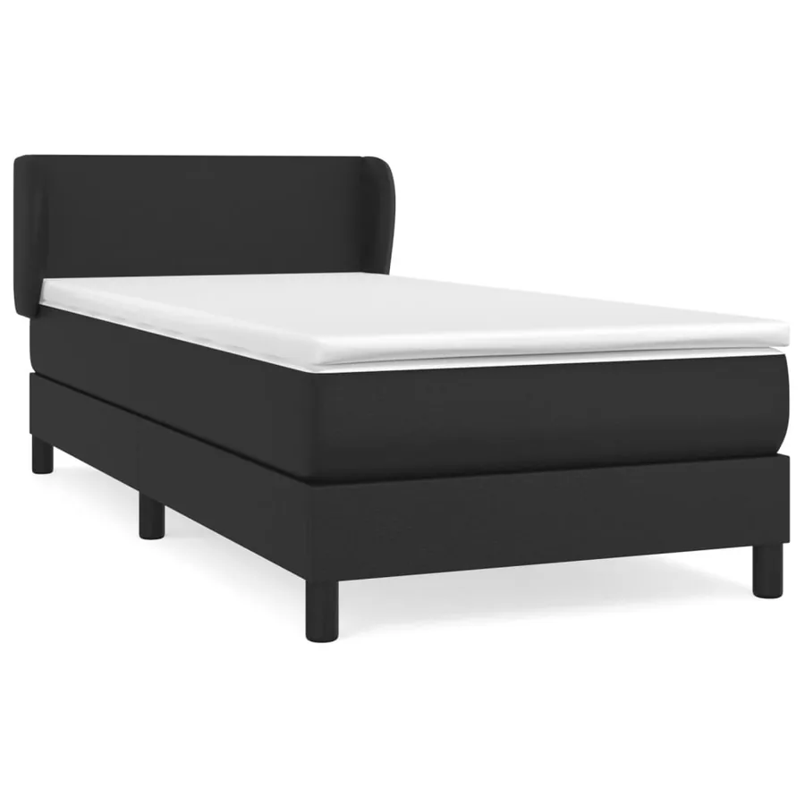 Sommier à lattes de lit avec matelas Noir 80x200cm Similicuir - 2
