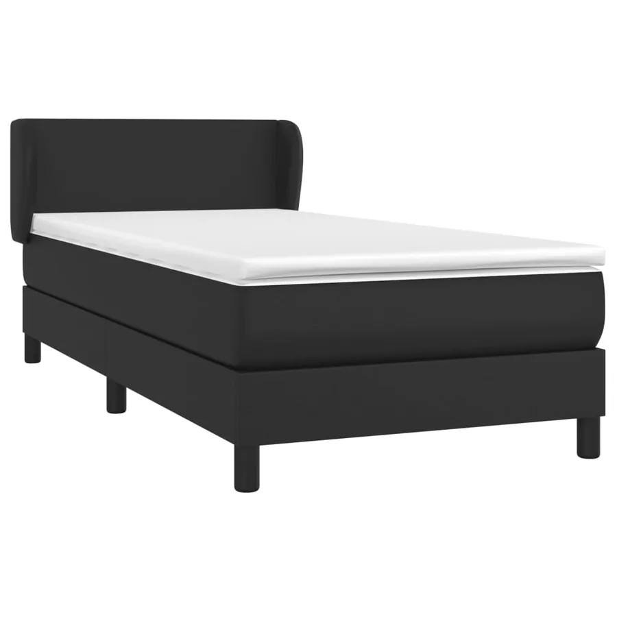 Sommier à lattes de lit avec matelas Noir 80x200cm Similicuir - 3
