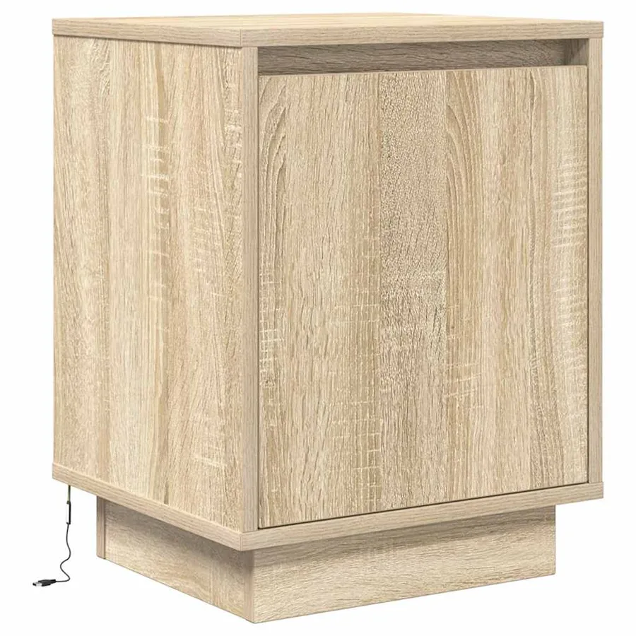 Table de chevet avec lumières LED chêne sonoma 38x34x50 cm - 3