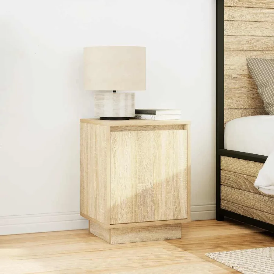 Table de chevet avec lumières LED chêne sonoma 38x34x50 cm - 4