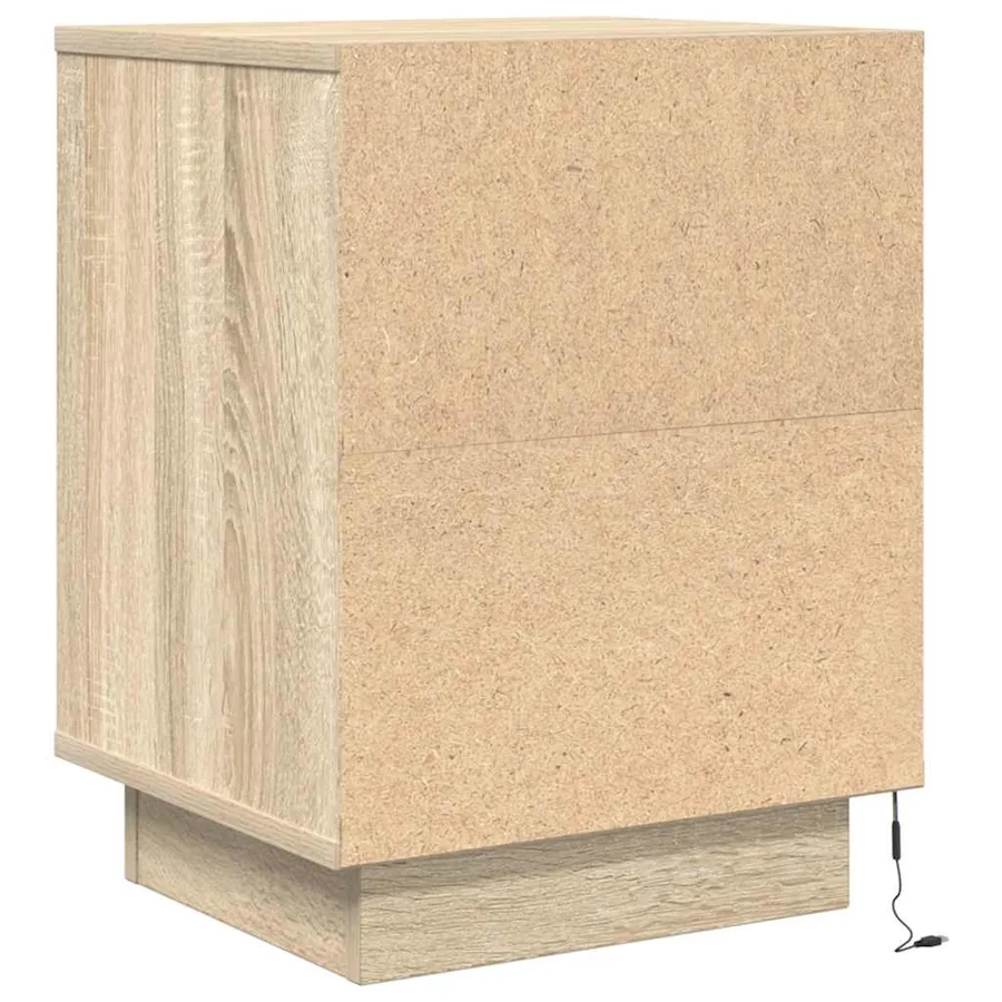 Table de chevet avec lumières LED chêne sonoma 38x34x50 cm - 8