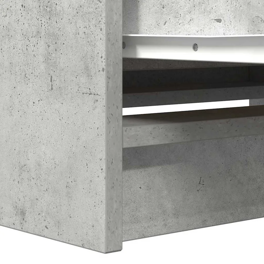 Meuble TV gris béton 80x35x54 cm bois d'ingénierie - 10