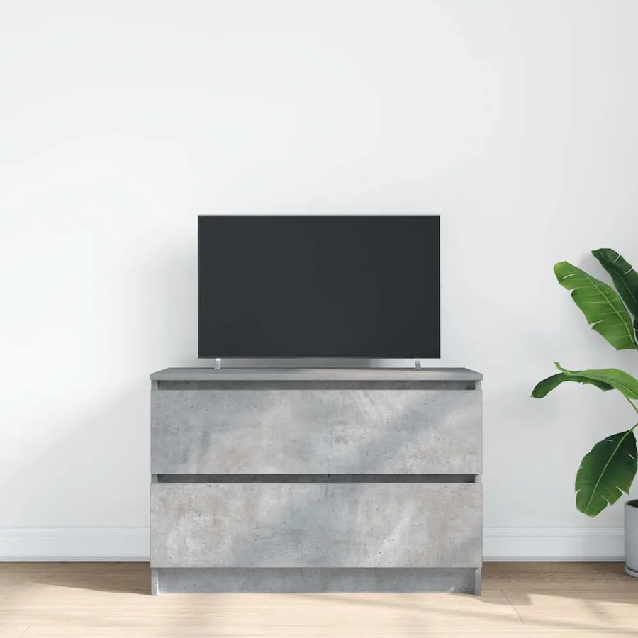 Meuble TV gris béton 80x35x54 cm bois d'ingénierie - 3