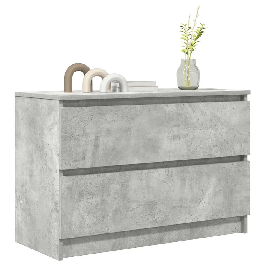 Meuble TV gris béton 80x35x54 cm bois d'ingénierie - 4