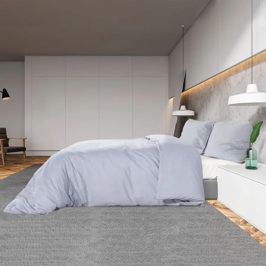 Ensemble de housse de couette Gris 200x200 cm Coton - 4