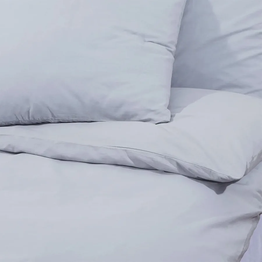 Ensemble de housse de couette Gris 200x200 cm Coton - 7