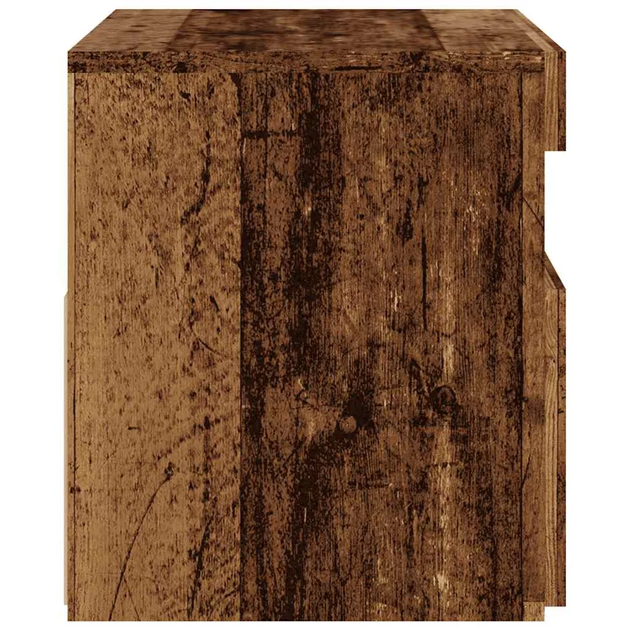 Meuble TV avec lumières LED vieux bois bois d'ingénierie - 9