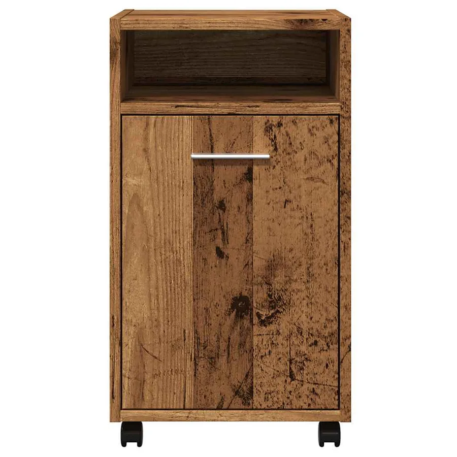 Armoire avec roues vieux bois 33x38x60 cm bois d'ingénierie - 4