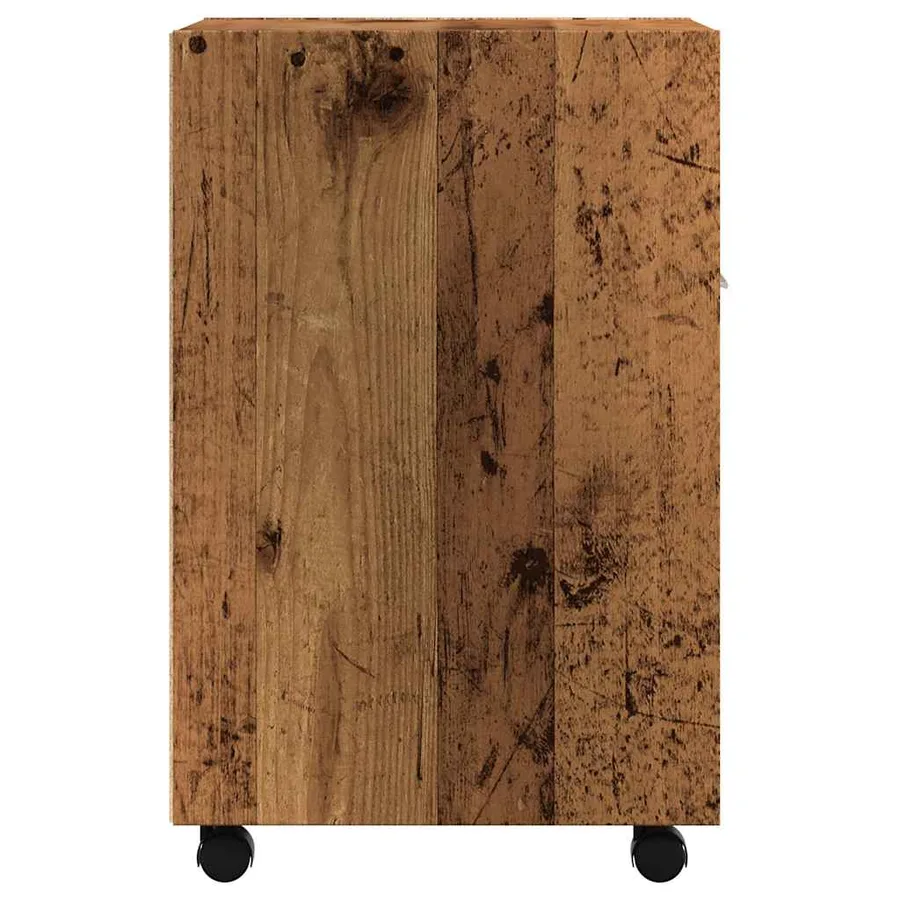 Armoire avec roues vieux bois 33x38x60 cm bois d'ingénierie - 5