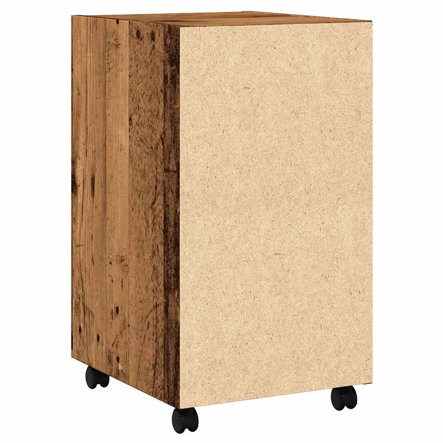 Armoire avec roues vieux bois 33x38x60 cm bois d'ingénierie - 6