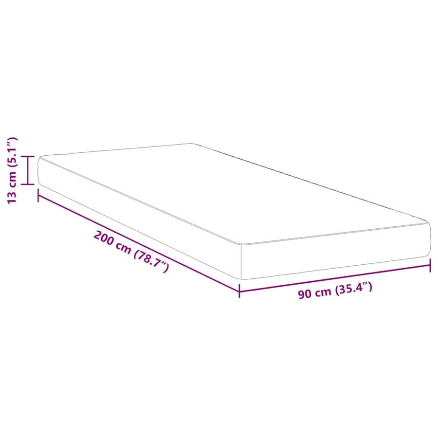Matelas Blanc 90 x 200 cm Tissu jacquard - 11