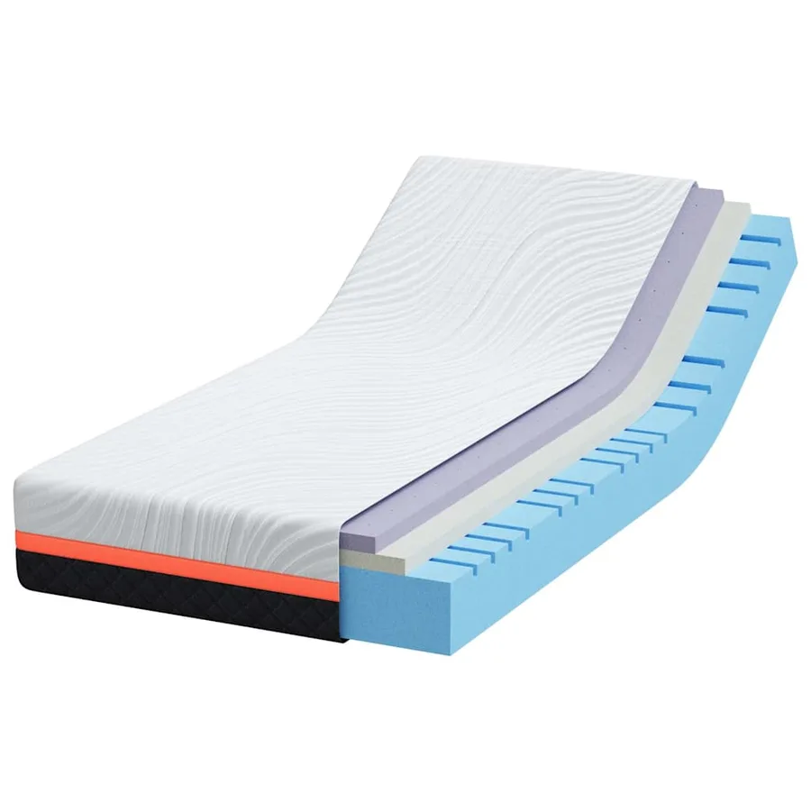 Matelas Blanc et Gris 90 x 200 cm Tissu jacquard - 3