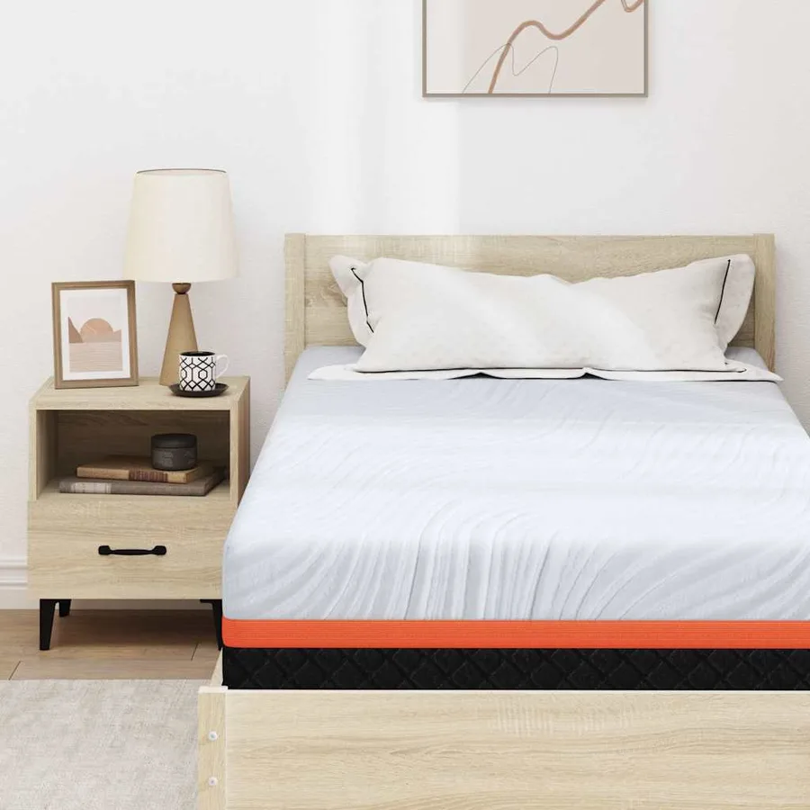 Matelas Blanc et Gris 90 x 200 cm Tissu jacquard - 7