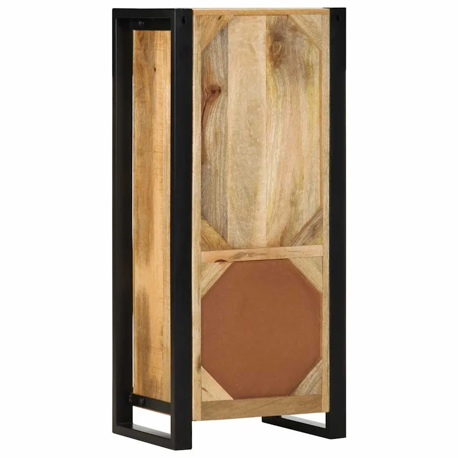 Armoire de salle de bain 40x30x90 cm bois manguier massif brut - 5