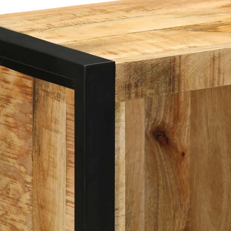 Armoire de salle de bain 40x30x90 cm bois manguier massif brut - 6