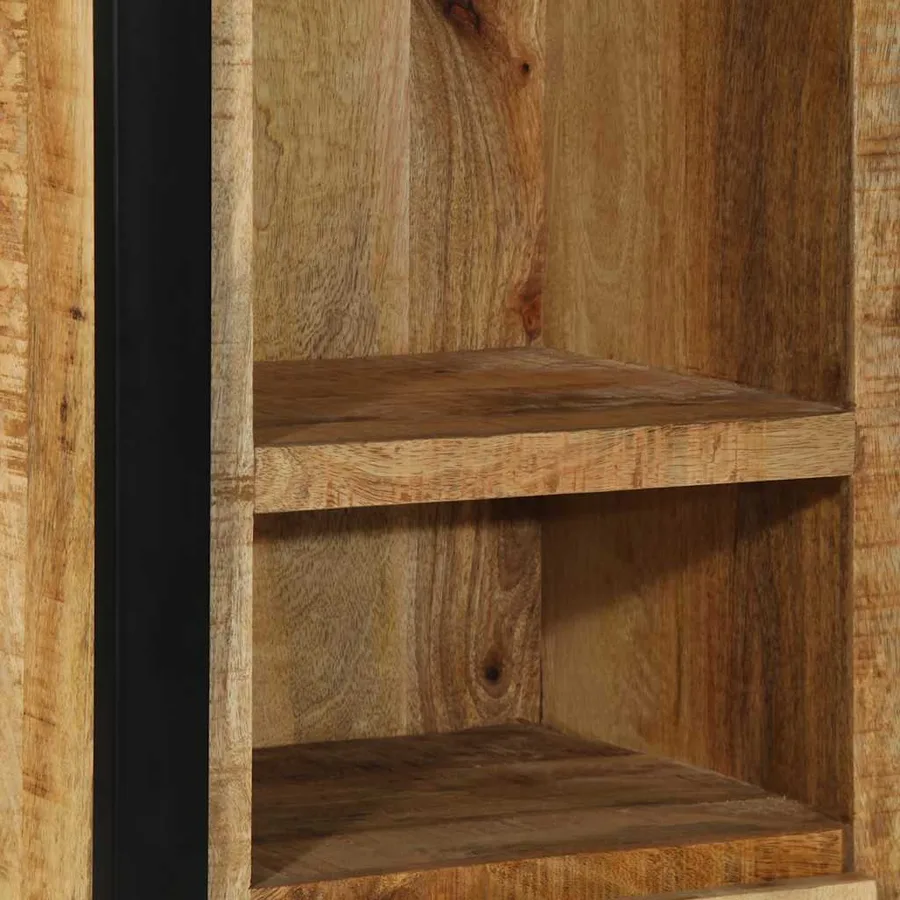 Armoire de salle de bain 40x30x90 cm bois manguier massif brut - 7