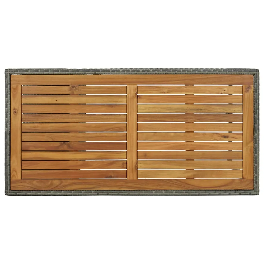 Table de bar avec rangement Gris 120x60x110 cm Résine tressée - 5