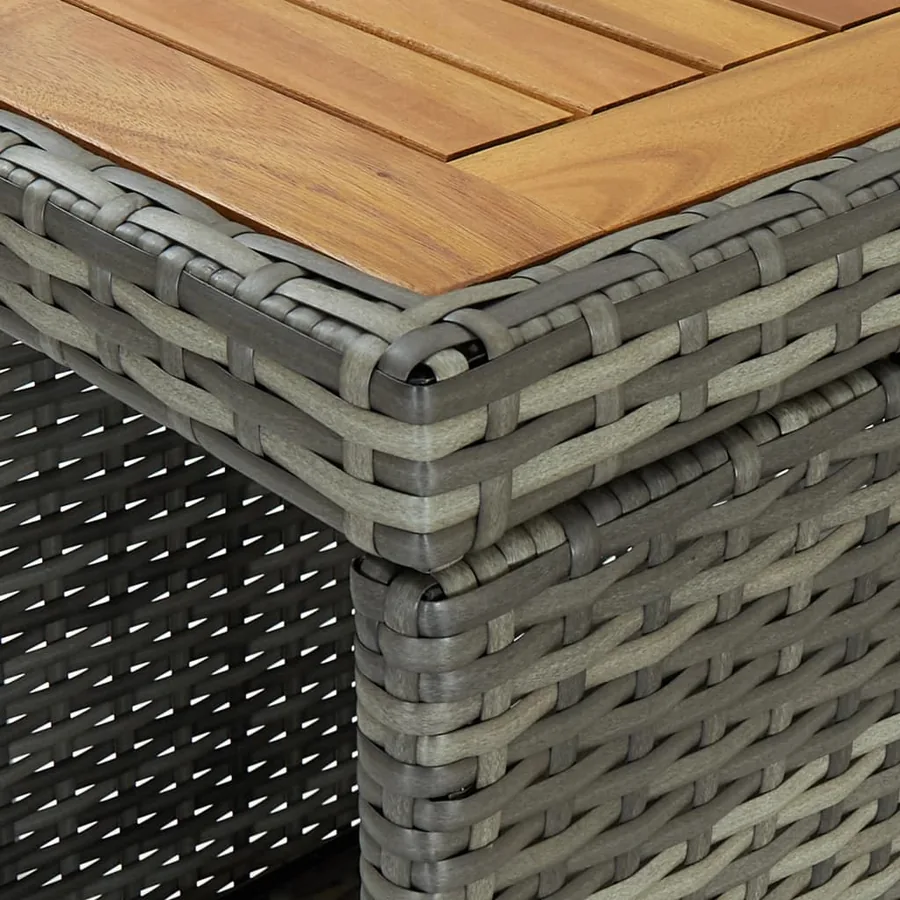 Table de bar avec rangement Gris 120x60x110 cm Résine tressée - 6