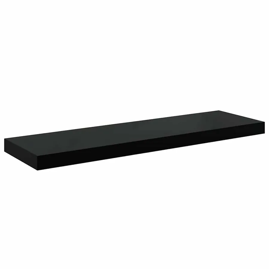 Étagère murale flottante 4 pcs Noir brillant 80x23,5x3,8 cm MDF - 7