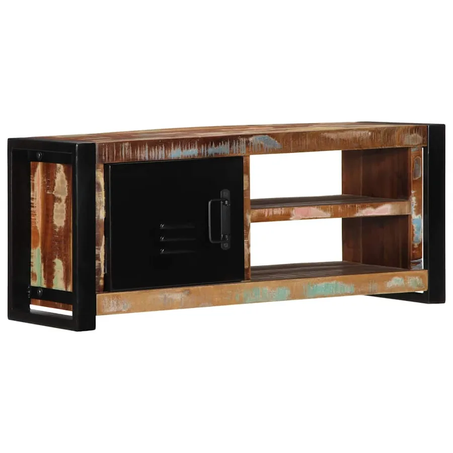 Meuble TV 80x30x35 cm bois massif de récupération - 13