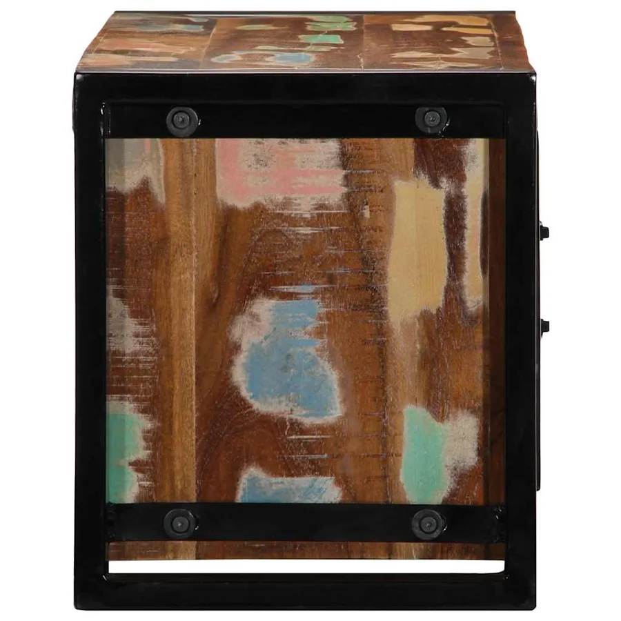 Meuble TV 80x30x35 cm bois massif de récupération - 4