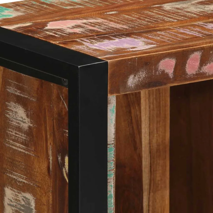 Table de chevet 40x30x80 cm bois massif de récupération - 5