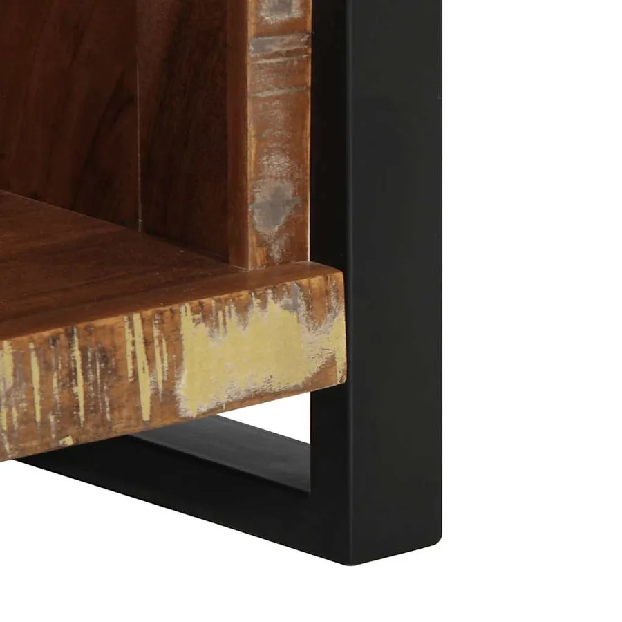 Table de chevet 40x30x80 cm bois massif de récupération - 7